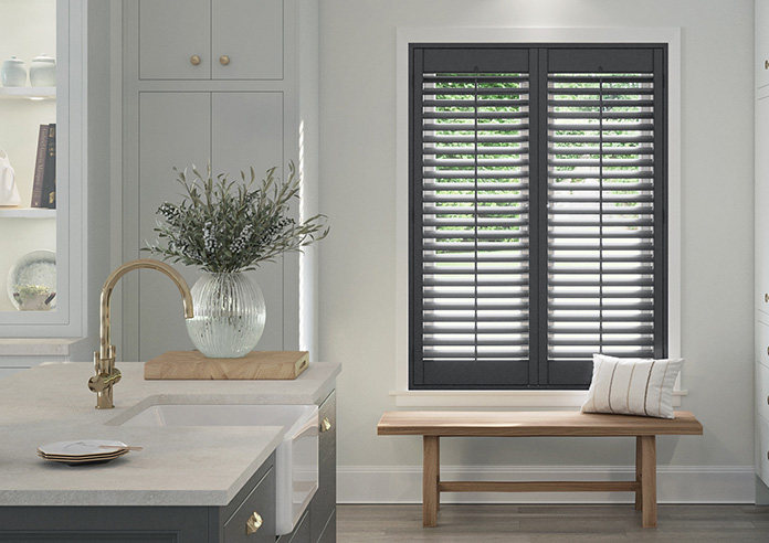 Bromley, Anthracite Grey - Full Height Plantation Shutter - Image 3
